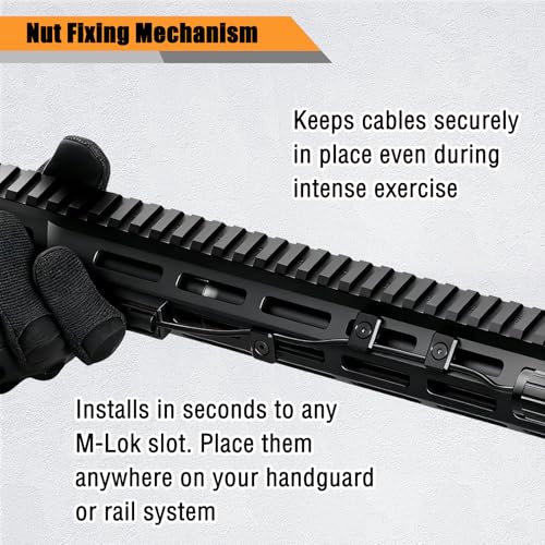 12 Pack M-Lok Cable Clips, Wire Management Clips for Picatinny Rail, Flashlight Pressure Switch Cable Holder Organizer for Rifle Accessories