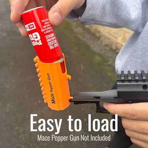 Mace Pepper Gun 2.0 with Pepper Spray & Water Training Cartridge Set, 20 Feet Range, Max Strength 10% OC Formula, Long Lasting UV Dye, LED Strobe, Self Defense Pepper Spray