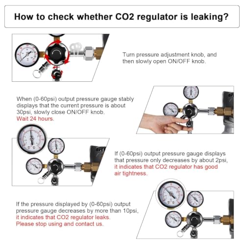 Dbgogo Dual Gauge CGA-320 CO2 Regulator for Kegerator - Threaded Fitting