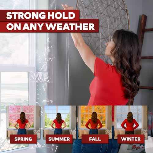 XFasten Transparent Window Weather Sealing Tape, 2-Inch x 30 Yards (50.8mm x 27.43m), Clear Window Draft Isolation Sealing Film Tape, No Residue