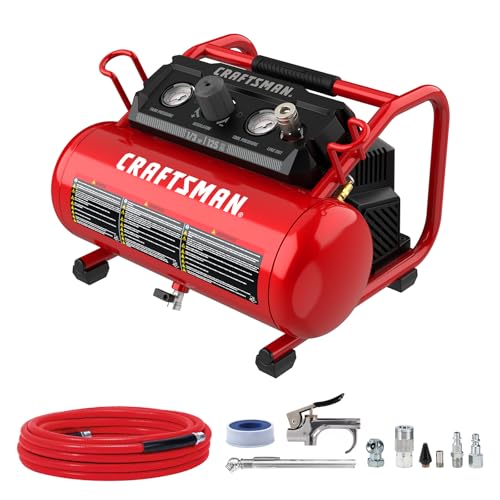 CRAFTSMAN 2 Gallon Portable Air Compressor with 10 Accessories, 125 PSI, Oil-Free, Light Weight