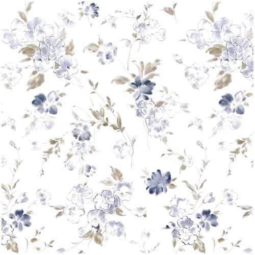 Blue Floral Peel and Stick Wallpaper Boho 17.3"¡¿78.8" Blue Flower Wallpaper Removable Self Adhesive Wall Paper for Bedroom Blue and White Floral Contact Paper for Cabinets Watercolor Decor Vinyl Roll