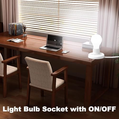10ft E26/E27 Light Socket with On/Off Switch, Power Cord for Indoor & Outdoor Use