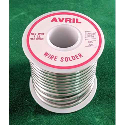 Avril 50/50 Premium Solder for Stained Glass 1 Pound Spool, 1/8" Diameter, 50% tin 50% Lead - Made in USA!