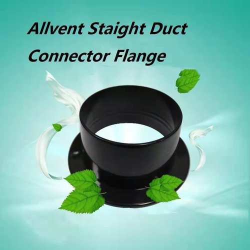 Duct Connector Flange 8"(7.56 Inch) Black Plastic Straight Dryer Vent Wall Plate Wall Trim Pipe Collar for Heating Cooling Ventilation System(200mm)