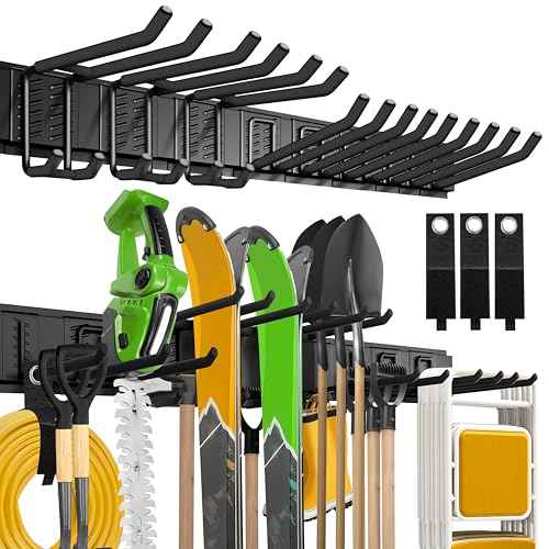 Garage Wall Organizer,15Pack Carries 675 lbs,Garden Tool Organizer 48in With Large Storage Space,Easy Assembly, Sturdy Design,for Efficient Tool Storage Garage Organization