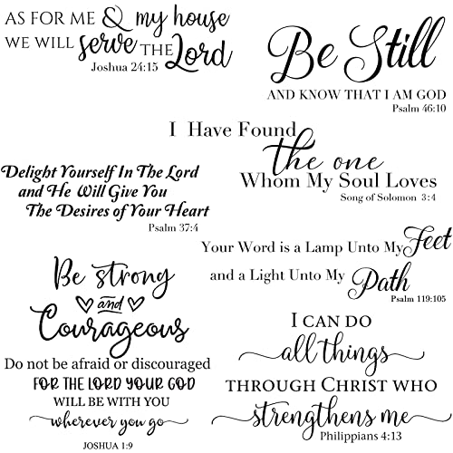 Be Still Bible Verse Stickers - Inspirational Peel & Stick Wall Decals, 4 Sheets
