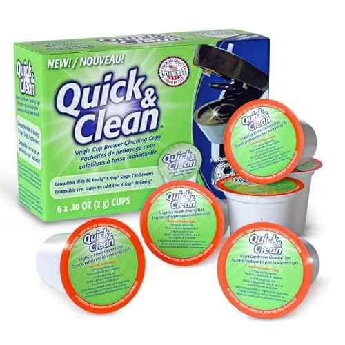 Quick & Clean [6-Pack] Keurig Cleaning Pods - K Cup Cleaner Pod For Keurig - 2.0 Coffee Machine Compatible, Removes Stains, Non-Toxic and Eco-Friendly
