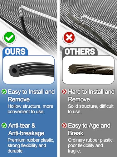 MEWTOGO 3-in-1 Screen Repair Kit with 0.14in x 32.8ft Spline, Screen Roller & Hook