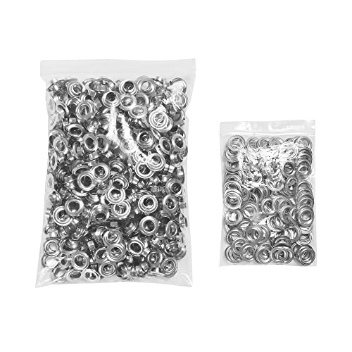 Silver Grommets Kit 1000pcs 3/8 Inch (10mm) for Crafts and DIY Projects