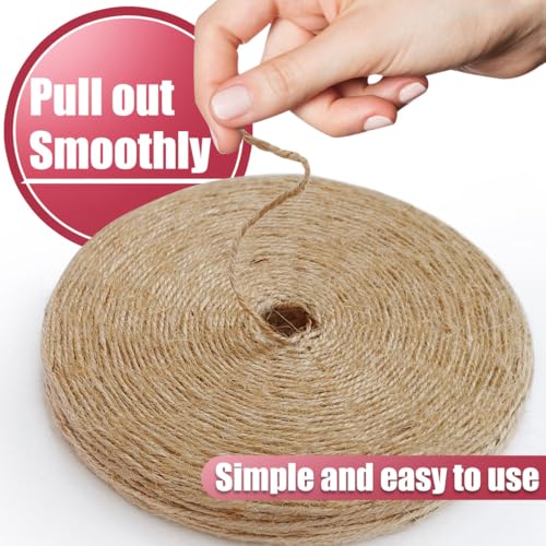 PerkHomy Natural Jute Garden Twine 400 Feet Brown 2mm Support Tie for Gardening & Crafts
