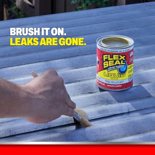 Flex Seal Liquid Rubber Sealant Coating - Clear, 16 oz Waterproof, Flexible