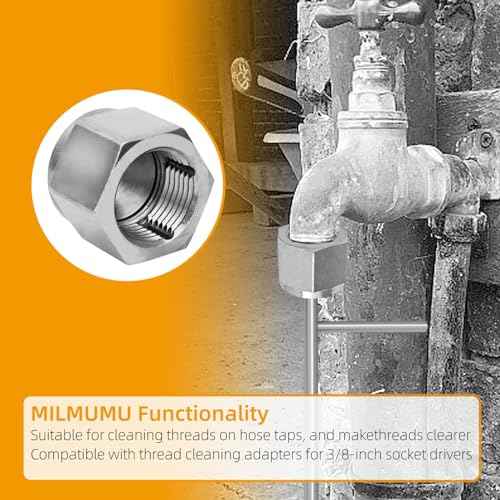 Outdoor Faucet Hose Hex Thread Cleaner Tool 05265 -For Household Outdoor Faucet 3/8" Socket Drive or Wrench Hose Thread Cleaning Tool - 1PACK