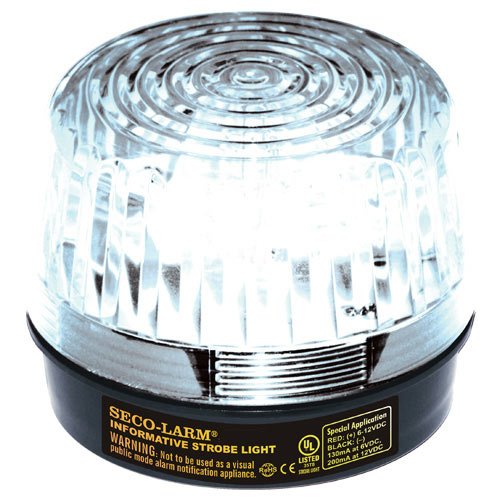 Seco-Larm Enforcer LED Strobe Light with Built-in Programmable Siren, Clear (SL-1301-SAQ/C)
