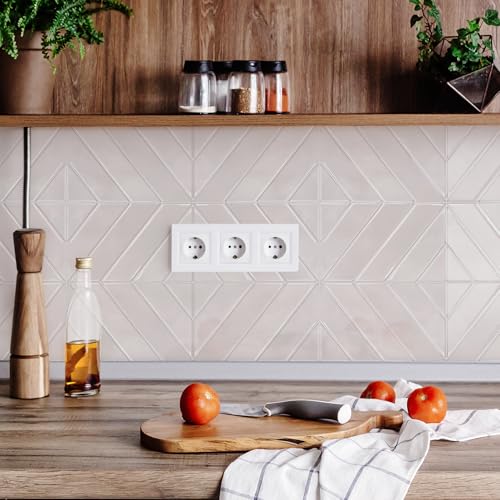 STICKGOO Pink Herringbone Peel and Stick Backsplash Tiles - Waterproof, 10 Sheets