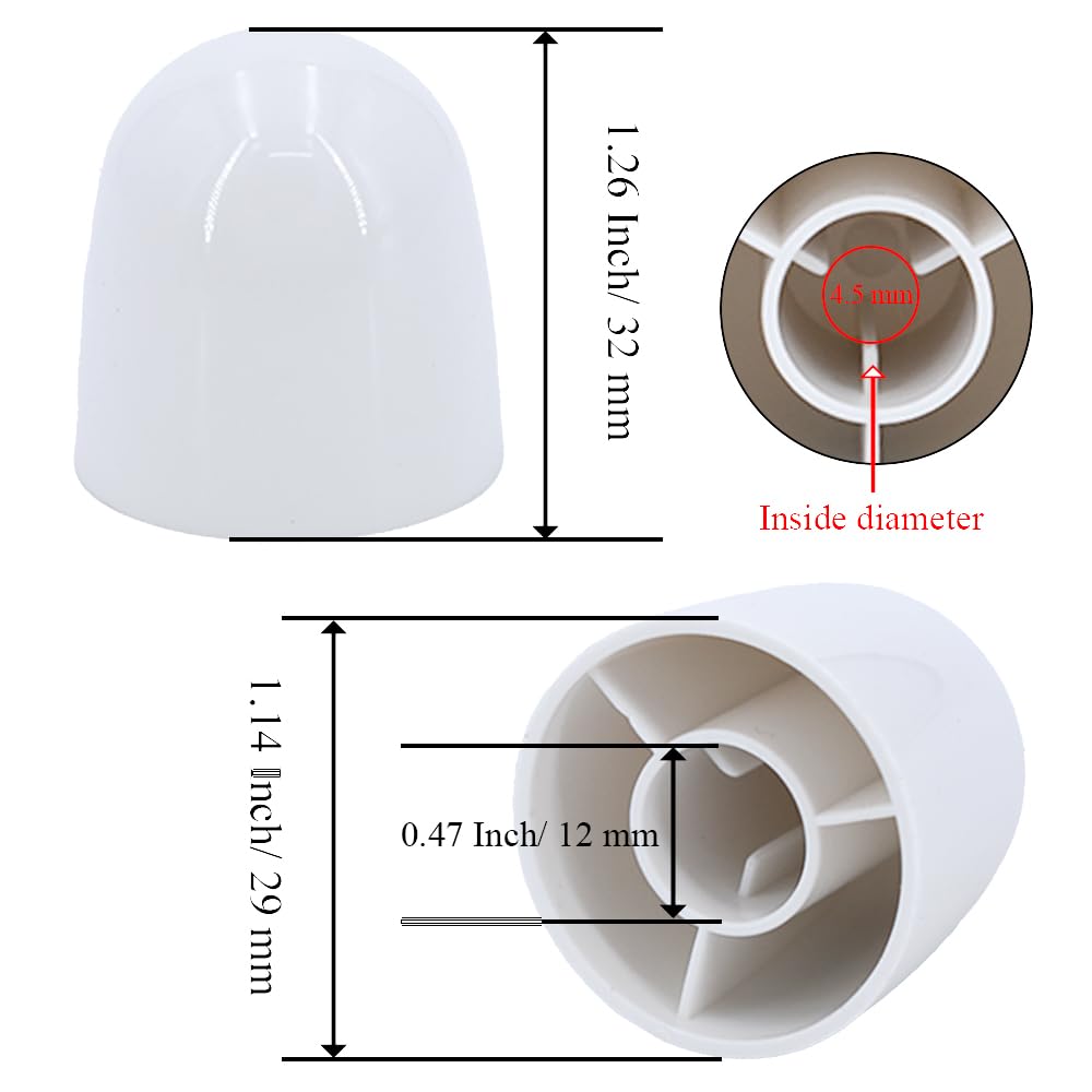Toilet Bolt Caps Toilet Bolt Covers Toilets Screw Cover Caps Decorative 4 Pieces 1.26 Inch Height Avoid The Hassle of Trimming Bolts fit a lot of Model Toilets White Plastic Ckyleole