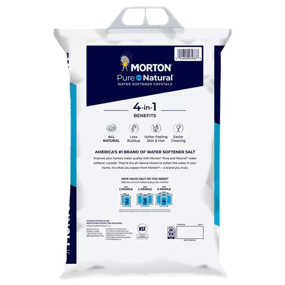Morton Water Softener Salt Crystals, Pure and Natural 4 in 1, 40 pounds
