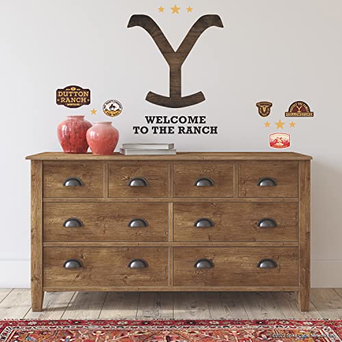RoomMates RMK5347GM Yellowstone Dutton Ranch Logo Giant Peel and Stick Wall Decals