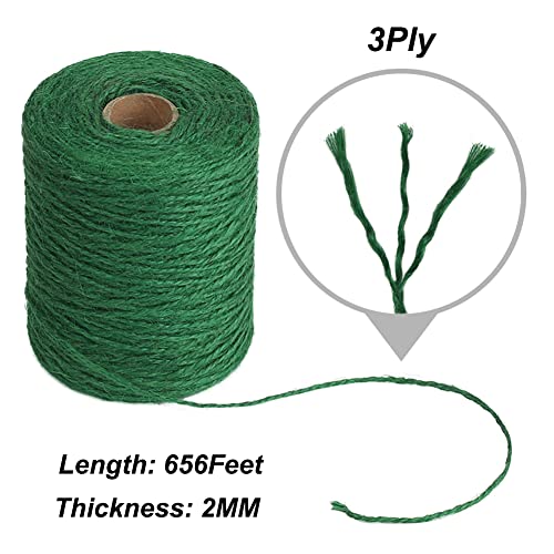 Vivifying Garden Twine Green 656 Feet, 2mm Plant Ties for Gardening & Crafts