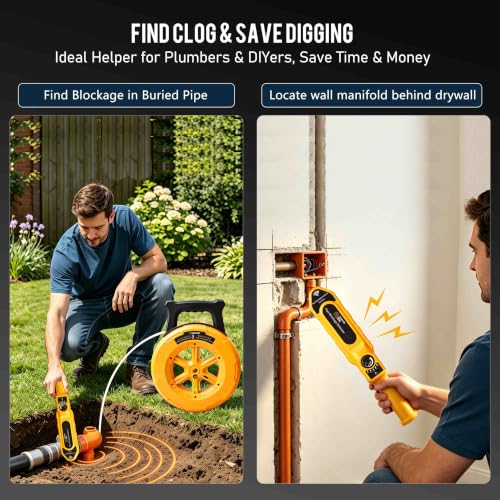 ZC-D830 Pipe Locator Underground,100ft Buried Water Line Detector