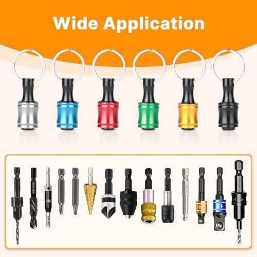 12PCS Keychain Bit Holder,Hex Drill Bit Holder for Impact Driver Drill Bit,Screwdriver Bit Holders for Tools and Gifts for Men