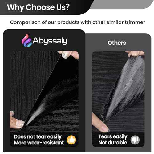 Abyssaly Black Wood Peel and Stick Paper 35.6 in X 118 in Decorative Self-Adhesive Contact Paper Film for Furniture Easy to Clean Thickening Upgrade Increase Stomata and Reduces Bubble Generation