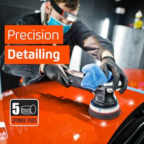Venzo 3 Inch Buffing Polishing Pads, 5 Pcs 3.5" inch Front Side for 78mm Backing Plate, Buffing Polishing Kit, Cutting, Waxing Pads for Car Buffer & Polisher