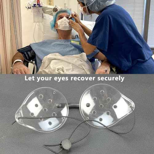 EDWERD Clear Eyes Protect Shield Glasses, Eyes Post-Op Cover Breathable Patch Guard with Elastic Strap for Myopia, Cataract Recovery, 2 PCS (B)