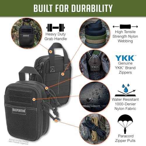 MAXPEDITION Double-Decker Mini Pocket Organizer (4¡± x 2.5¡± x 6¡±) EDC Pouch, Tactical Tool Pouch for Organization, MOLLE Accessories for Everyday Carry, 0258