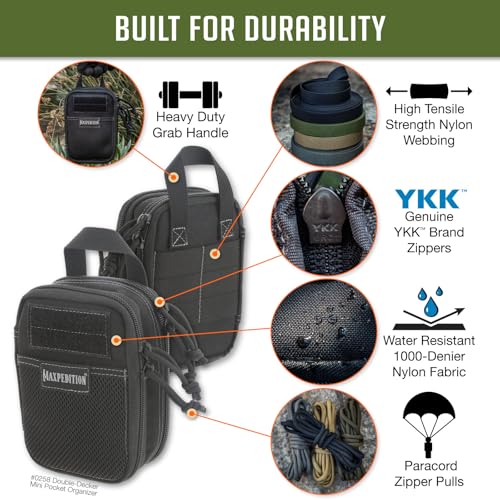 MAXPEDITION Double-Decker Mini Pocket Organizer (4¡± x 2.5¡± x 6¡±) EDC Pouch, Tactical Tool Pouch for Organization, MOLLE Accessories for Everyday Carry, 0258