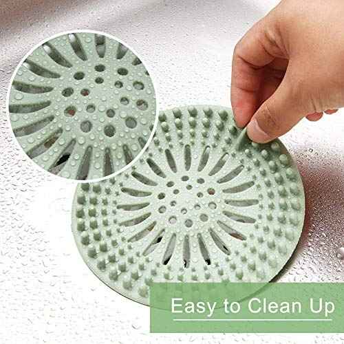 Gotega Bathroom Sink Drain Strainers, Hair Catcher Shower Drain Covers Protector, Flexible TPR Material, Multiple Colors for Bathroom Tub Shower and Sink Hair Trap Garbage Disposal Parts, 5 Pack