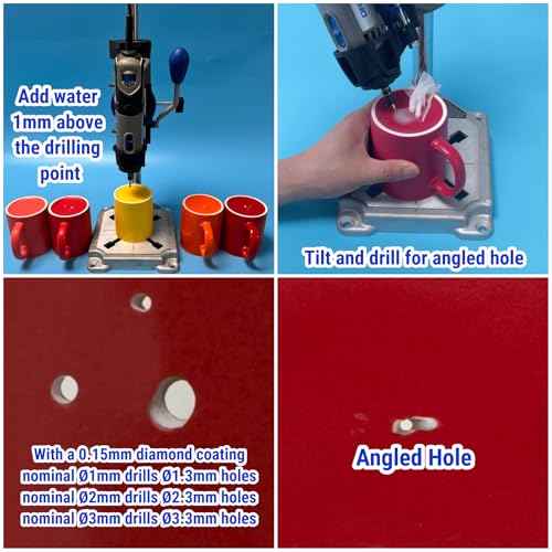 20Pcs 1mm/7Pcs, 2mm/7Pcs, 3mm/6Pcs, 150-Grit Diamond Drill Bits 1/8 Shank Compatible with Dremel for Drilling Grinding Glass Stone Jewelry Metal Diamond Tip