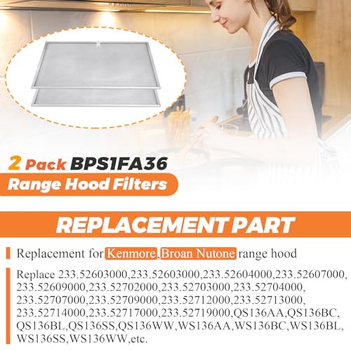 Beaquicy BPS1FA36 2-Pack Range Hood Filter 11-3/4" x 17-1/4" x 3/8" Fit 36" Allure WS1/WS2