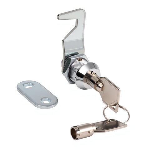 Toolbox Lock Replacement Tubular Cam Lock 90 Degree, Hook Cam, Cabinet Locks with Keys for RV Storage Drawer File Mailbox, Keyed Alike, Zinc Alloy (5/8 Inch, 1 Pack)