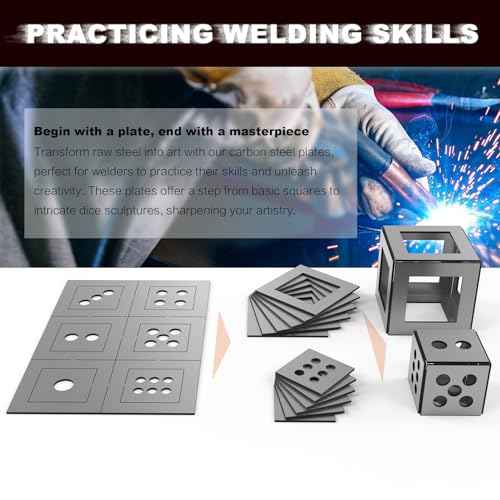 12-Piece Welding Practice Coupons Steel, 17 Gauge Thickness, Comprehensive Welding Training Kit, Enhancement Welding Skill Steel