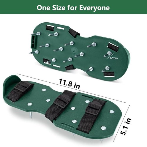 Fecovanti Aerator Shoes with Adjustable Strap,Heavy Duty Spikes for Grass Aerating Patio Garden,Fully Assembled Aerating Shoes for Yard Patio Lawn Garden