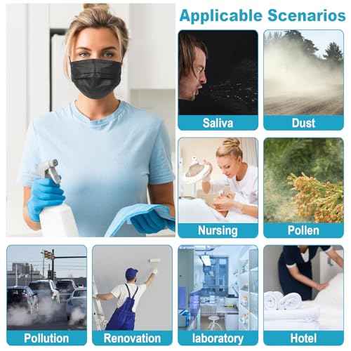 Individually Wrapped 4-Layer Filter Disposable Face Mask Single Use Dust Safety Face Mask Flat Earloop Latex-Free 50pcs