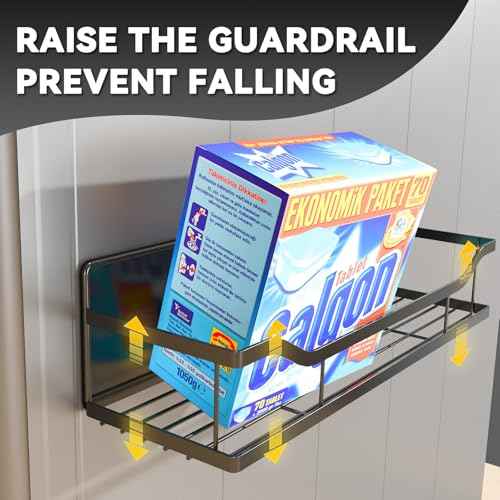 8 Pack Magnetic Shelves for Washing Machine / Hanger Organizer, Tool Holder, Heavy-Duty Metal Magnetic Spice Racks, Space Saving Shelf for Home Kitchen Closet & Laundry Room Organization (Black)