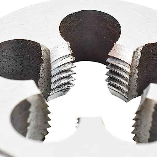 2pcs 1/4"-20 UNC Tap and Die Set, 1/4 x 20 UNC HSS Threading Tap Die Set, Straight Flute Machine Tap Alloy Tool Steel Round Thread Die Right Hand, Screw Tapping Threading Tool