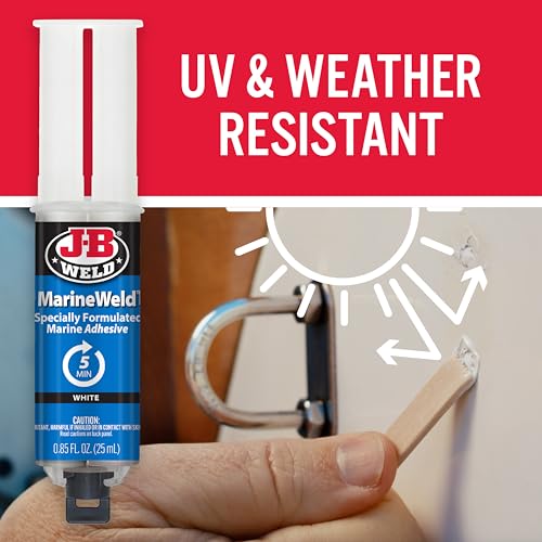 J-B Weld MarineWeld 25ml Syringe Waterproof Epoxy Sealant for Marine Repairs