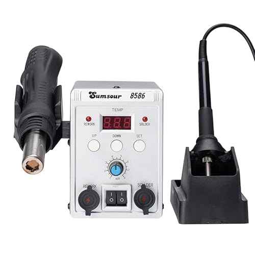 8586 700W 2 in 1 SMD Rework Soldering Station LED Digital Display Hot Air Gun Solder Iron 110V US Plug ESD Welding Repair Tools