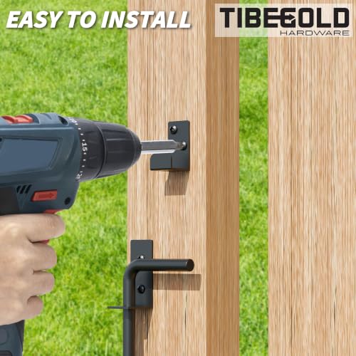 12" Heavy Duty Cane Bolt Gate Drop Rod - Extra Thick Black Wrought Iron Fence Latch, Outdoor Security Hardware, 1 Pack