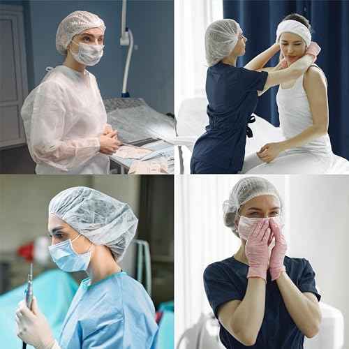 ZMDREAM Hair Net Disposable Bouffant Cap for Cooking Lab Beauty 21 &24 inches White & Black