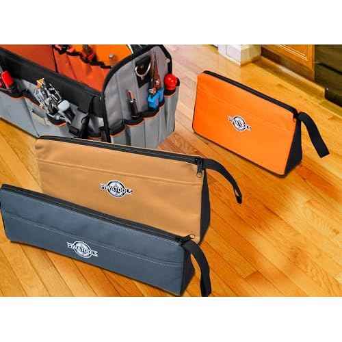 Stand-Up Tool Pouch Bag with Zipper, Small Tool Pouches Bag Reinforced Bottoms, Water Resistant Fabric, Multi-Size 3-Pack£¨10/12/14-Inch£©