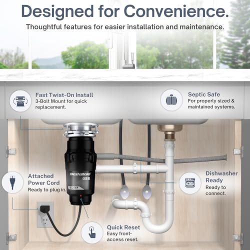 Waste Maid 1/2 HP Economy Garbage Disposal - Anti-Jam, Continuous Feed