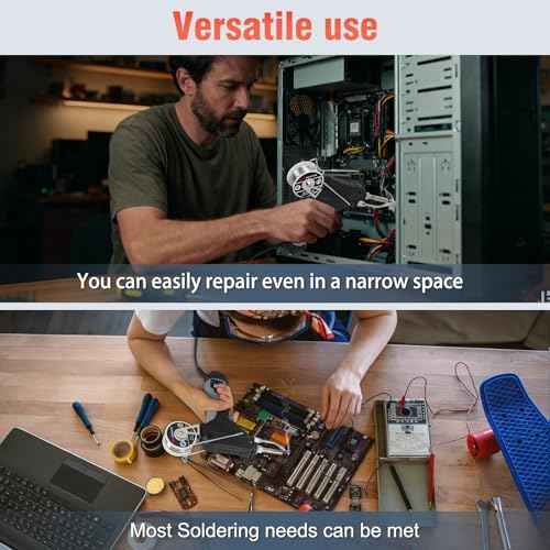 Soldering Iron Kit, Auto Feed Soldering Gun with LCD Display and ¡¾1¡ÆC Precision Temp Control, 8-in-1 Set with Wire, Pump, Tip Cleaner, 5 Tips for Electronics Repair DIY, PCB, SMD