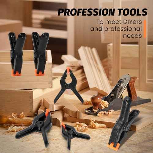 ECY Spring Clamps Heavy Duty 4.5 Inch 10 Pack - Plastic Rust Proof Clamps with Non-Slip Pads for Backdrop, Crafts, Woodworking, Photography | Multipurpose Holders for Tarps, Pool Covers & Gluing