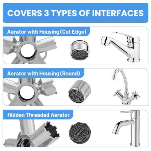 Heavy-Duty Metal Faucet Aerator Removal Kit with Multiple Sizes - Universal Plumbing Tool