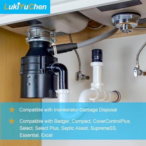 Dishwasher Drain Connector Kit for InSinkErator Disposals with Inlet Adapter, Includes 1 Inlet Connector and 3 Hose Clamps