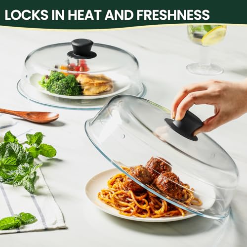 2-in-1 Glass Microwave Splatter Cover and Silicone Place Mat 10" x 12"